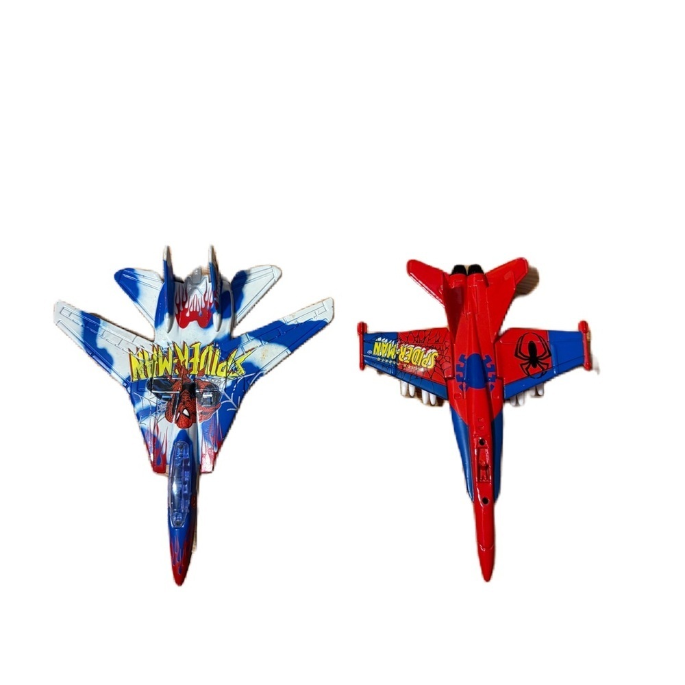 Maisto Die Cast Spiderman Toy Jets Airplane Bundle Lot Blue Red Kids Toy Metal